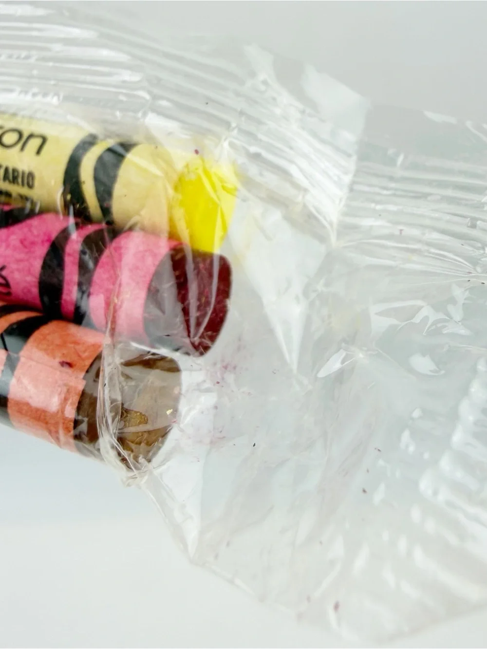 Vtg 90s Binney & Smith Crayola Crayon 3 Pack Raw Sienna Maroon Lemon Canada READ